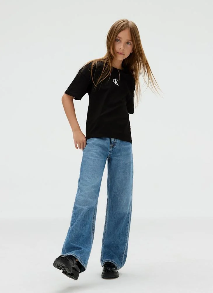 Calvin Klein Jeans BEH-Black Kids Logo Boxy T-Shirt for Women | Best Price UAE