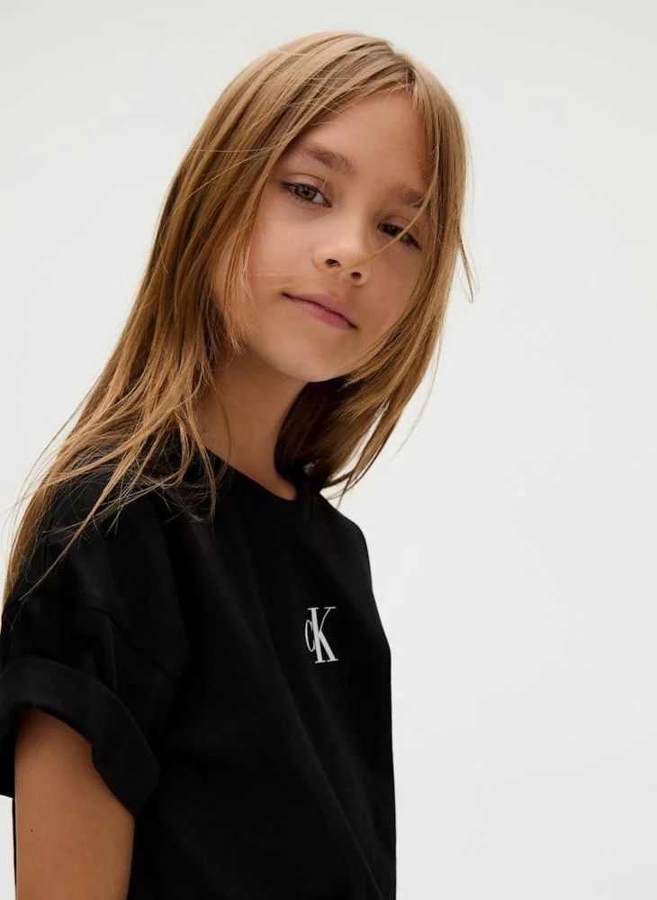 Calvin Klein Jeans BEH-Black Kids Logo Boxy T-Shirt for Women | Best Price UAE