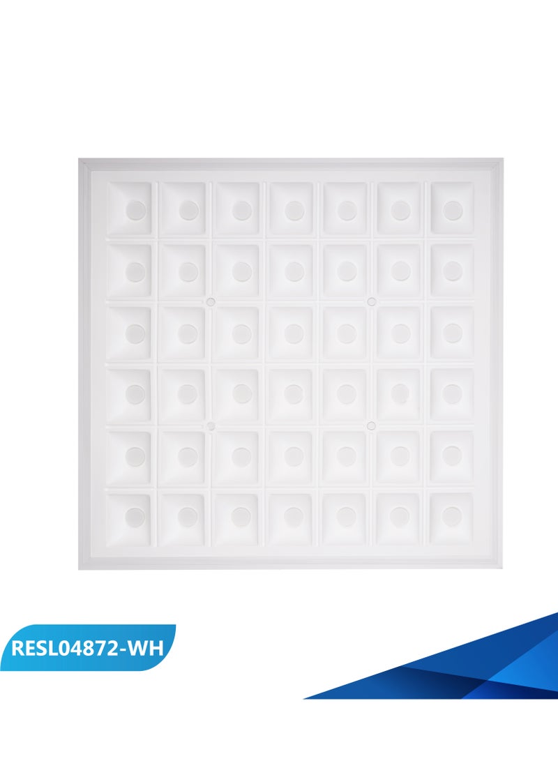 Ribbon Recessed LED Panel Light 60x60, White (Transparent Squares), 72W
