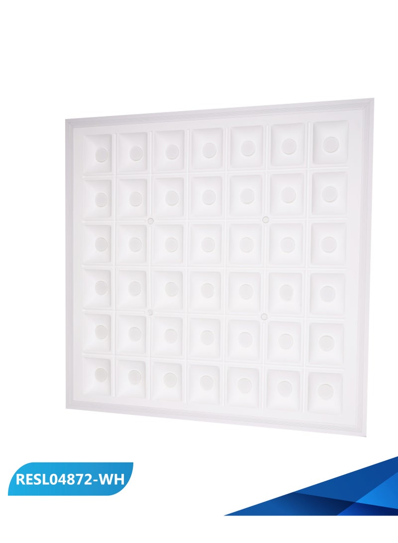 Ribbon Recessed LED Panel Light 60x60, White (Transparent Squares), 72W