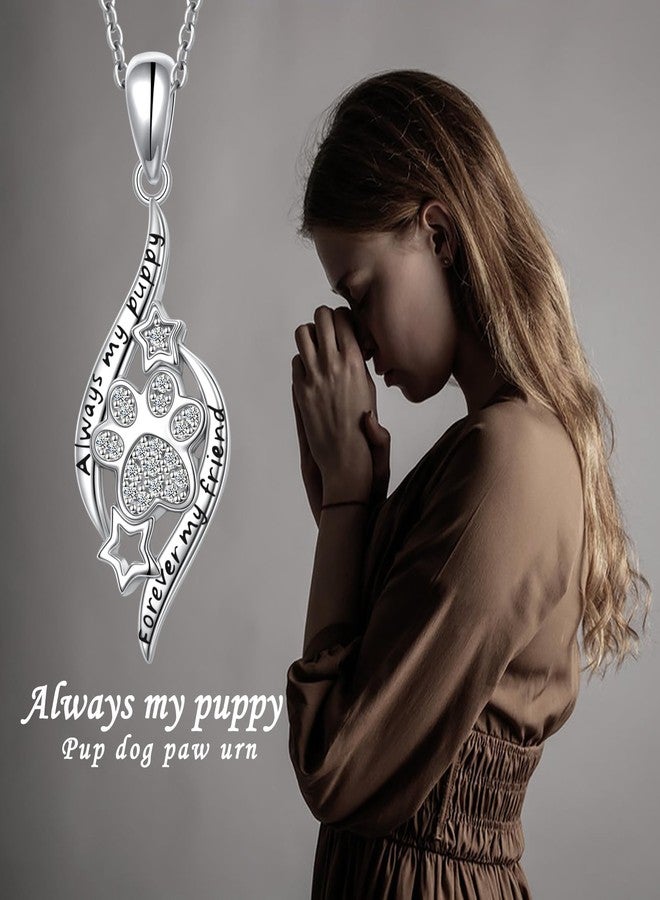 DAOCHONG Sterling Silver Paw Print Memorial Ash Jewelry - 925 Sterling Silver Pet Urn Necklace with Filling Kit - Image 3