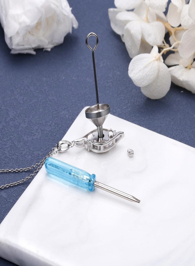 DAOCHONG Sterling Silver Paw Print Memorial Ash Jewelry - 925 Sterling Silver Pet Urn Necklace with Filling Kit - Image 5