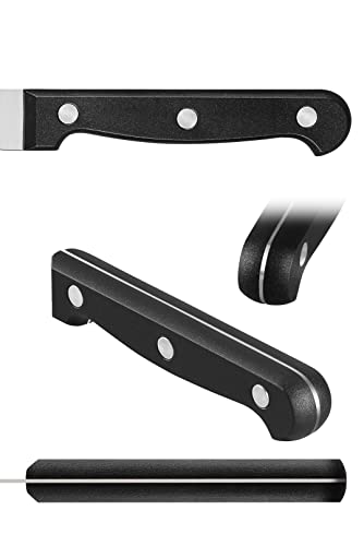 COKUMA Kitchen Knife, 3-Pcs Knife Set With Sheath, 8 Inch Chef Knife, 4.5 Inch Utility Knife, 4 Inch Paring Chef Knife, Stainless Steel, Black - Image 3