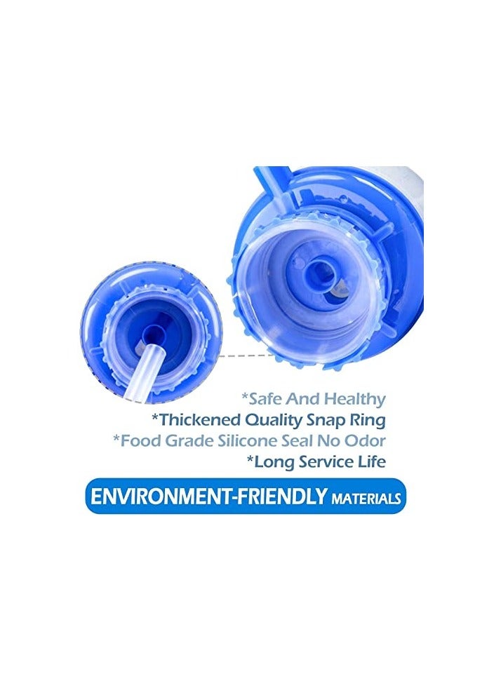 erorex showay Water Bottles Pump Blue Manual Hand Pressure Drinking Fountain Pressure Pump Water Press Pump with an Extra Short Tube and Cap  - Image 3