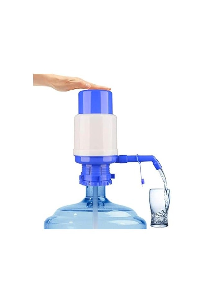 erorex showay Water Bottles Pump Blue Manual Hand Pressure Drinking Fountain Pressure Pump Water Press Pump with an Extra Short Tube and Cap  - Image 1