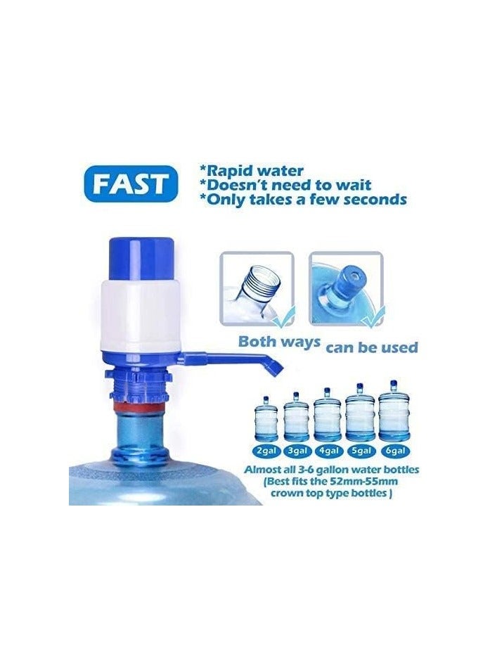 erorex showay Water Bottles Pump Blue Manual Hand Pressure Drinking Fountain Pressure Pump Water Press Pump with an Extra Short Tube and Cap  - Image 2