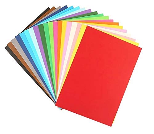 D S R Eclet A3 25 pcs Color Sheets (5 Colours x 5 Sheets Each) Double-Sided Multicolor Fluorescent Neon Craft 120-160 GSM Pastel Sheet for Greeting Cards, Art & Craft - Image 2