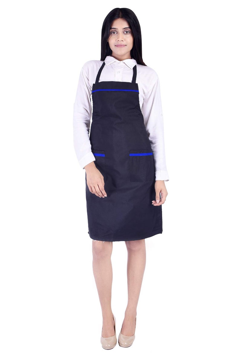 Switchon Waterproof Kitchen Polyester Cooking unisex chef's Apron with black blue Color- Proudly made in India - Image 1