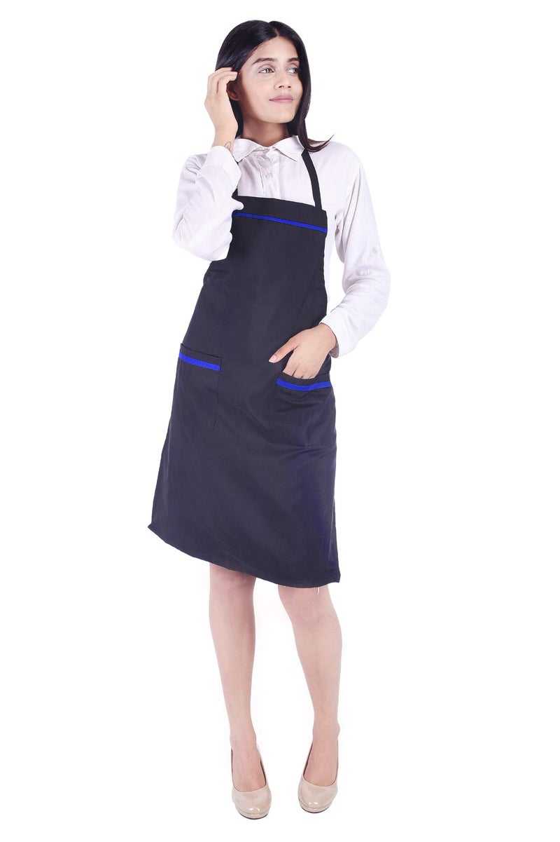 Switchon Waterproof Kitchen Polyester Cooking unisex chef's Apron with black blue Color- Proudly made in India - Image 5