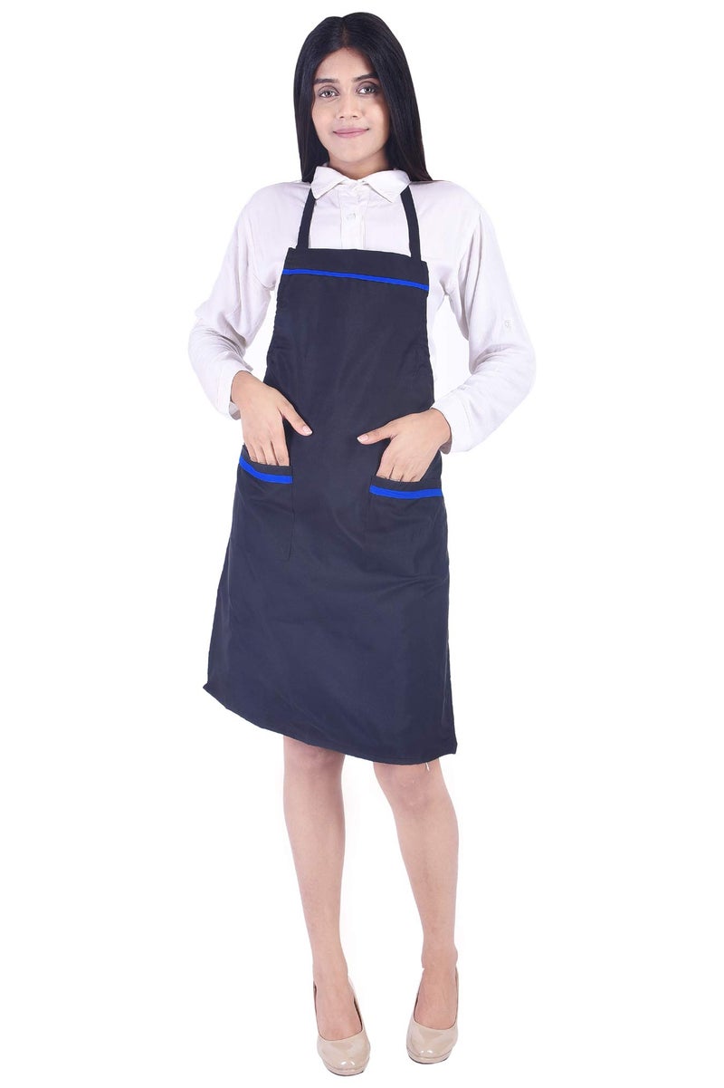 Switchon Waterproof Kitchen Polyester Cooking unisex chef's Apron with black blue Color- Proudly made in India - Image 4