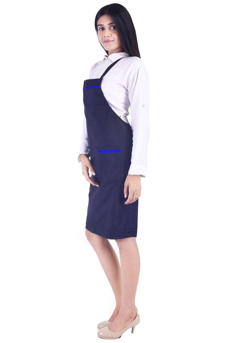 Switchon Waterproof Kitchen Polyester Cooking unisex chef's Apron with black blue Color- Proudly made in India - Image 3