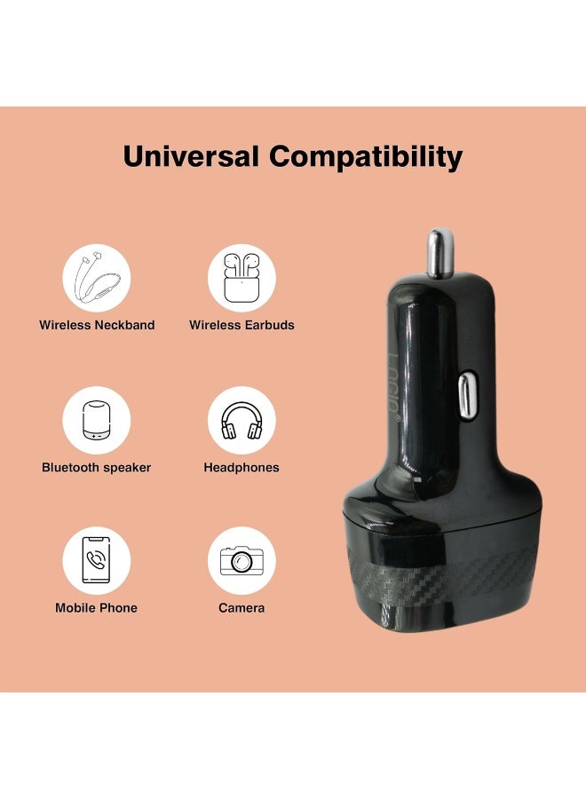 لوجين محول شاحن سيارة سريع بمنفذين بقوة 38 وات مع USB-C PD وUSB QC3.0، محول طاقة للسيارة 12 فولت/24 فولت للهواتف الذكية والأجهزة اللوحية وأجهزة iPad والكاميرات وأجهزة Bluetooth، وحماية من الجهد الزائد ودرجة الحرارة الزائدة والدائرة القصيرة - Image 2