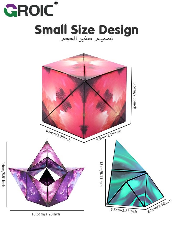 GROIC 3D Magic Star Cube, 2-Pack Galaxy Transforming Box, Mini Preschool Toys, Relieve Stress, Magnetic Cube Gifts/Birthday/Anniversary,Speed Puzzle Cube Game Brain Toy for Kids - Image 5