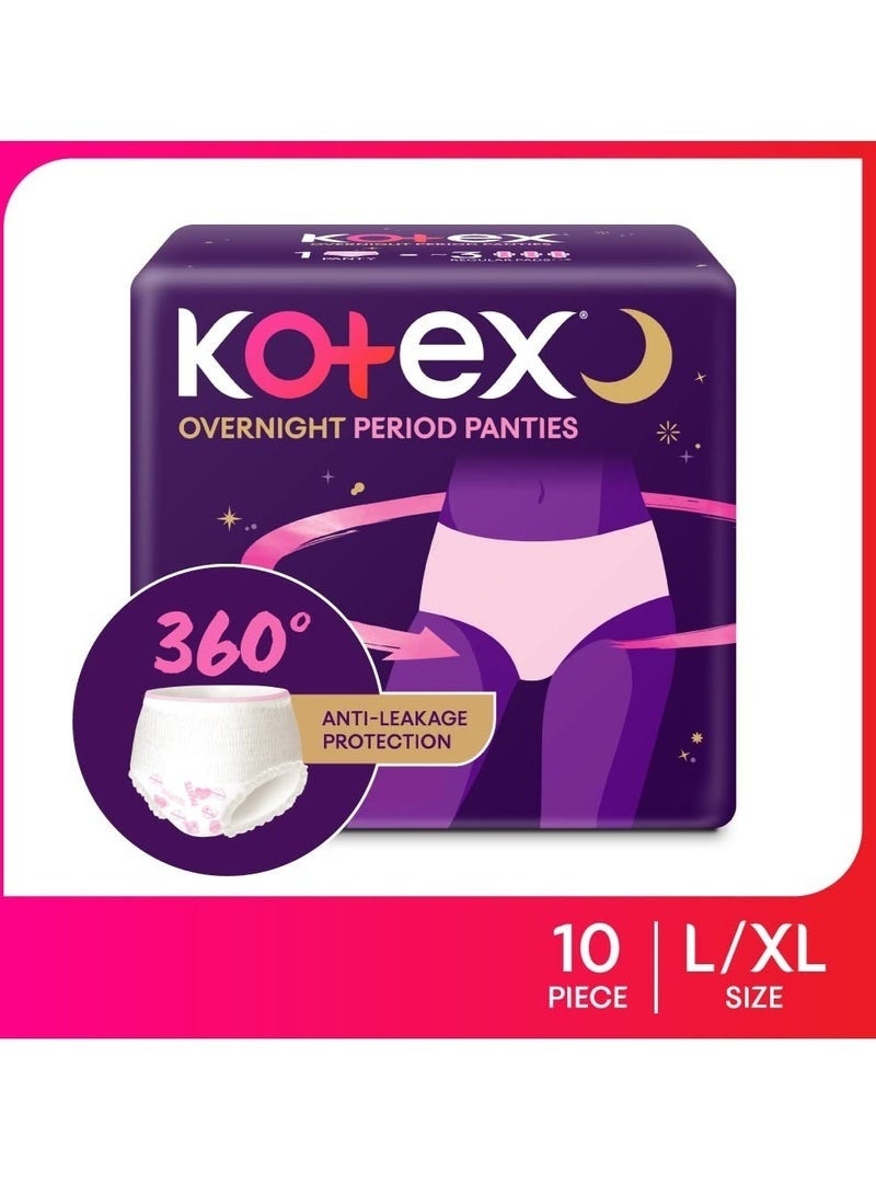 Kotex overnight period panties (Large/Extra Large size, pack of 10 panties) - Image 2