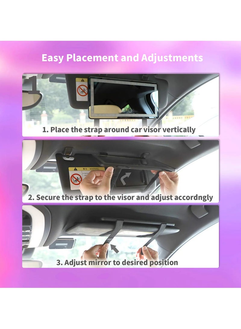 Loquat Car Sun Visor Lighted Vanity Mirror Car Vanity Mirror with Light 60 LED, Dimmable Sun Visor Mirror with Touch Screen, Clip-On Vanity Mirror for Women and Men - Image 5
