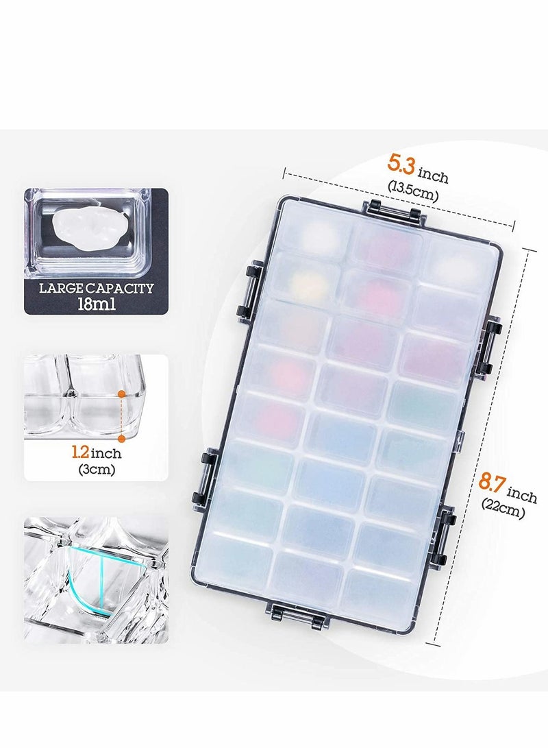 Y&D Paint Pallet Tray Airtight Palette Stay Wet for Watercolors, Gouache, Acrylic, Oil Paint, Storage Box , 24 Wells - Image 3