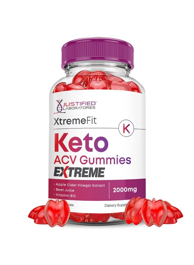 Justified Laboratories Xtreme Fit Keto ACV Gummies Extreme 2000MG XtremeFit Keto Gummies Apple Cider Vinegar Formulated with Pomegranate Beet Juice Powder B12 Vegan Non GMO 60 Gummys - Image 1