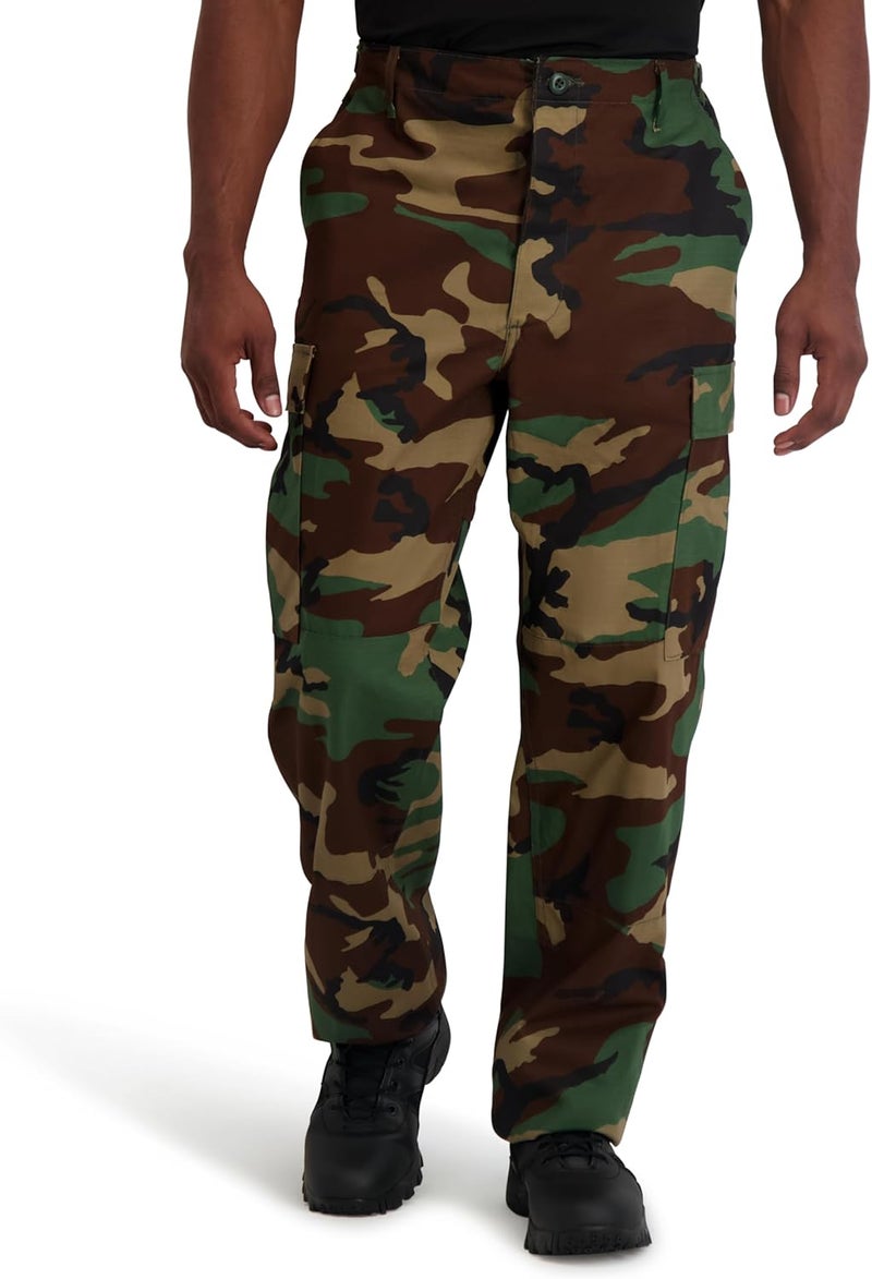Propper Men's BDU Trouser - Woodland Camouflage, Button Fly, 60% Cotton, 40% Polyester - Image 1