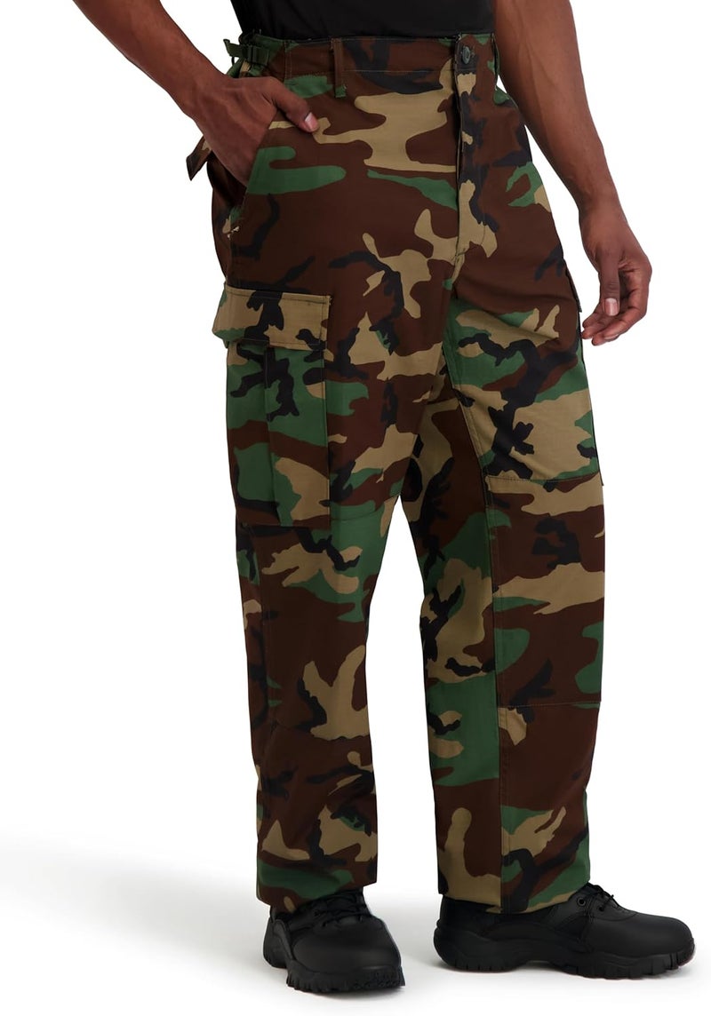 Propper Men's BDU Trouser - Woodland Camouflage, Button Fly, 60% Cotton, 40% Polyester - Image 2