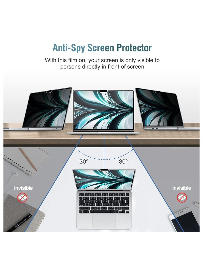 Privacy Screen Protector for MacBook Air 13.6 M4 2025 Anti-Spy Tempered Glass Tinted Screen Protector - Image 2