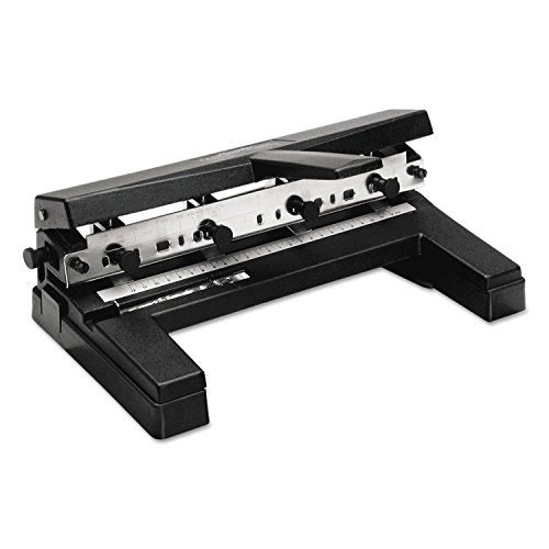 Swingline سوينغلاين مثقاب 3 ثقوب ثقيل، سعة 40 ورقة مثقاب ثلاثي الثقوب 3 حلقات، مثقاب ورق قابل للتعديل 2-4 ثقوب، أسود (74450) - Image 1