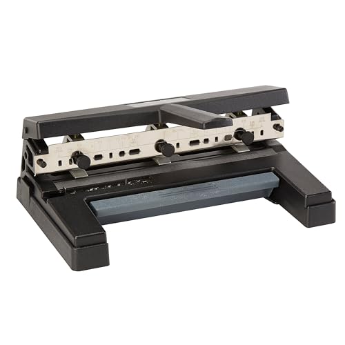 Swingline سوينغلاين مثقاب 3 ثقوب ثقيل، سعة 40 ورقة مثقاب ثلاثي الثقوب 3 حلقات، مثقاب ورق قابل للتعديل 2-4 ثقوب، أسود (74450) - Image 2