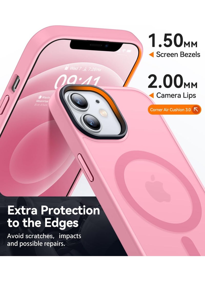 Generic - Magnetic Case For iPhone 11 Case Compatible with MagSafe Military Grade Protection Shockproof Translucent Matte Case Anti Scratch Shockproof Phone Case (Pink) - Image 1