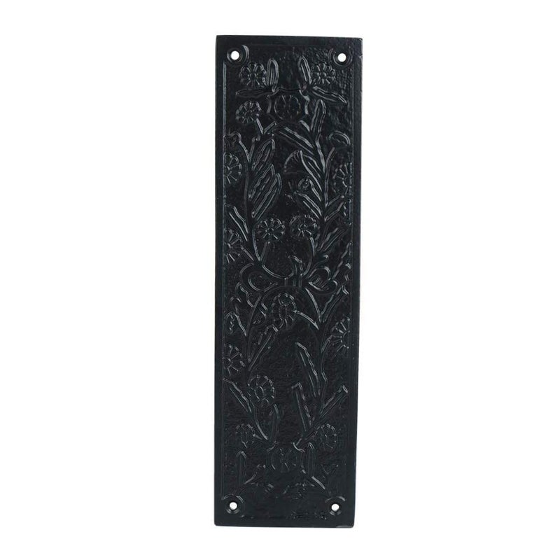 A29 Push Plate with Black Powder Coat Finish Heavy Duty Easy Installation Hardware | Single Unit | 10 1/8 inch in Length X 3 inch in Width