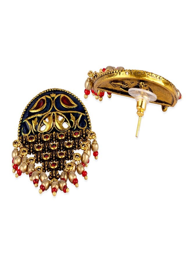 Voylla Arabian Nights Half Moon Oxidized Earrings - Image 4