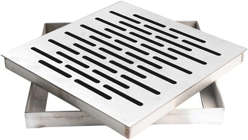 Outdoor drainage cover, 20 x 20 cm, stainless steel drainage network 30 x 30 cm, square drainage network (200 x 200 x 20 mm) - Image 1