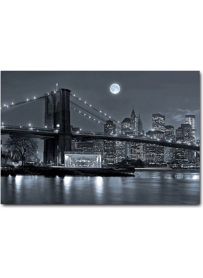 RYN لوحة جدارية مطبوعة لنيويورك باللون الرمادي/الأبيض 40×60 سم - Image 2