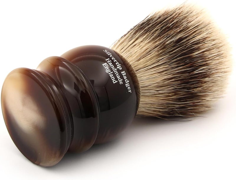 Edwin Jagger Horn Shaving Brush Silver Tip - Image 5
