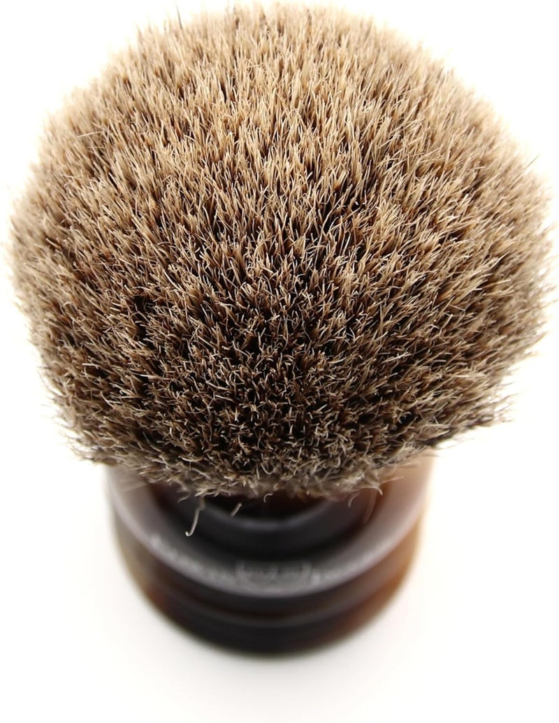 Edwin Jagger Horn Shaving Brush Silver Tip - Image 3