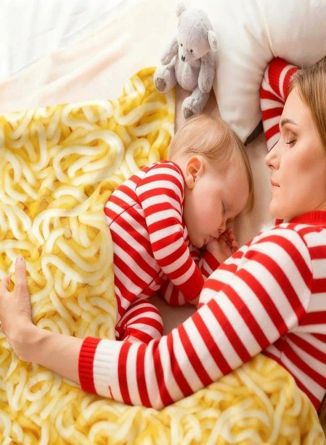 Sofevaim Ramen Noodles Blanket Realistic Food Blanket, Funny Birthday Gifts for Kids, Funny Throw Blanket for Couch Sofa Bed, Food Ramen Gifts 60" X 50" - Image 4