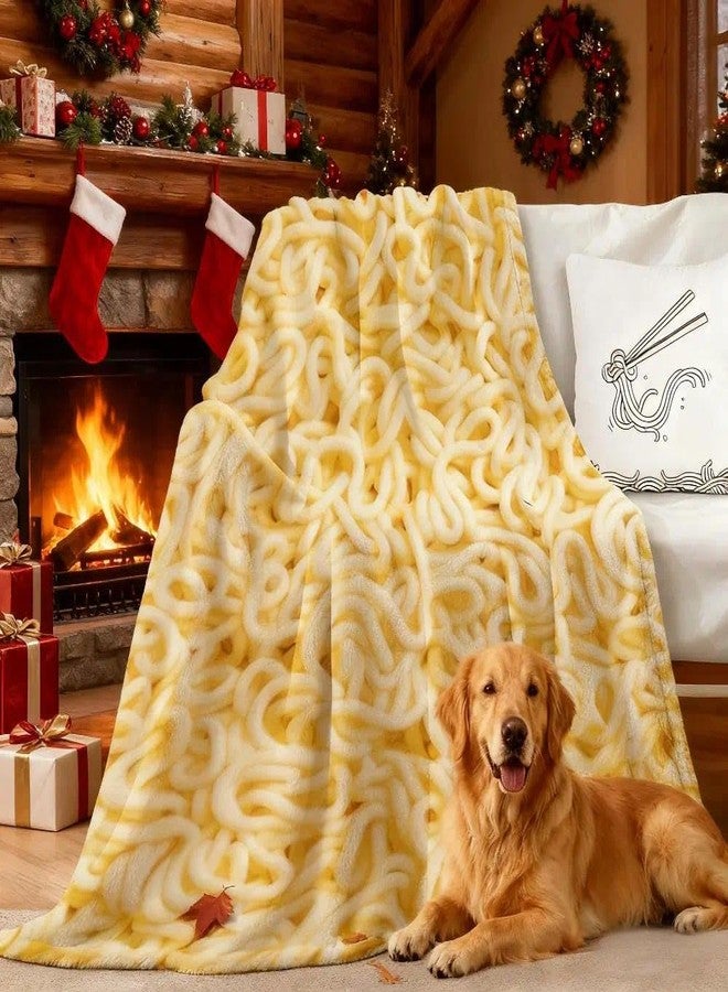 Sofevaim Ramen Noodles Blanket Realistic Food Blanket, Funny Birthday Gifts for Kids, Funny Throw Blanket for Couch Sofa Bed, Food Ramen Gifts 60" X 50" - Image 1