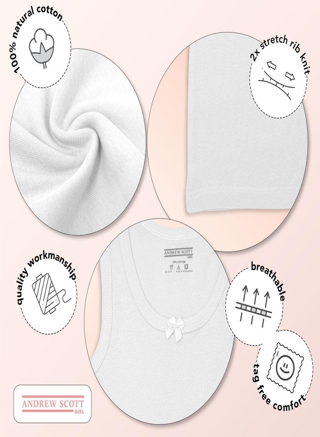 Andrew Scott Girls Camis & Tanks | Cotton Tank Top Layering Undershirts | Multi Pack Colors - Image 4