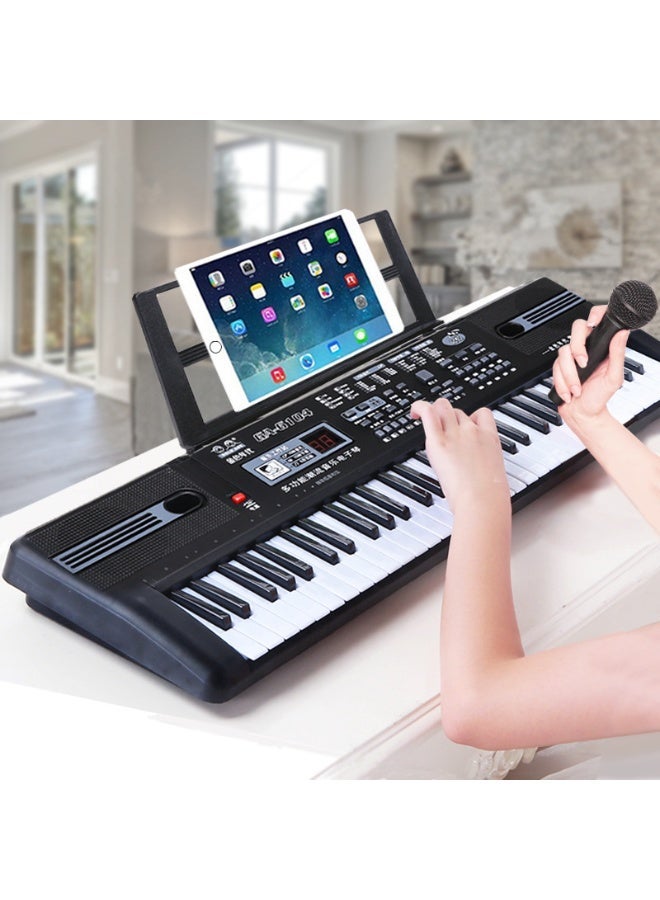 61 keys piano keyboard,Electronic Digital Piano with Built-In Speaker Microphone, Sheet Stand and Power Supply, Portable piano Keyboard Gift for Beginners