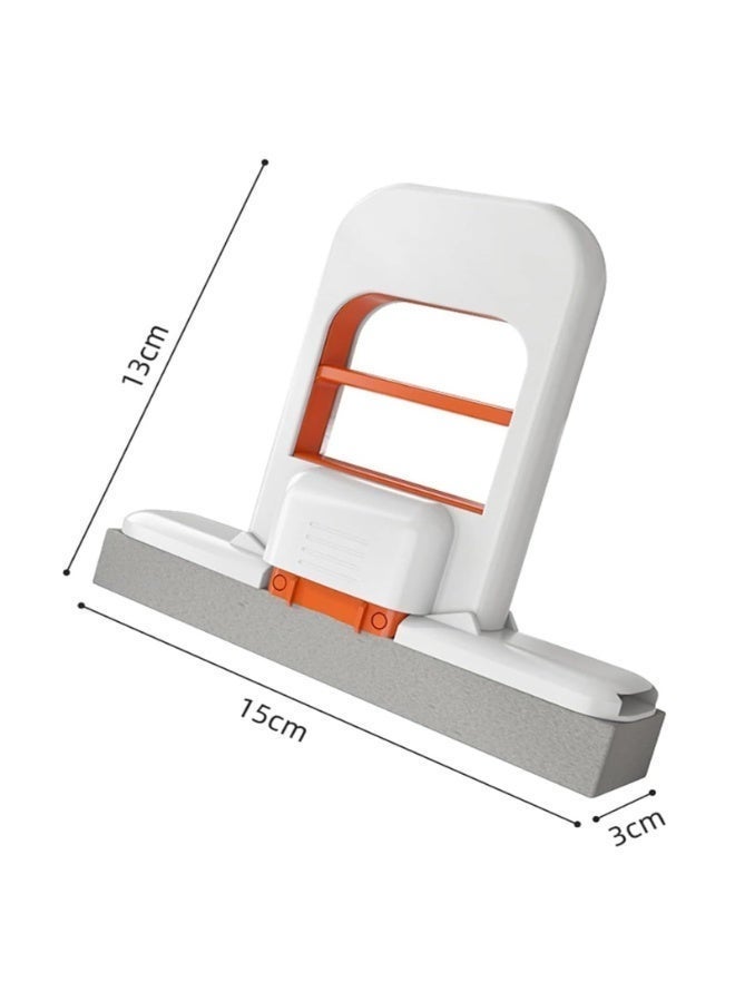 أوشيما ممسحة إسفنجية قابلة للطي صغيرة بدون استخدام اليدين من PVA، ممسحة كسولة محمولة ومدمجة مع ٢ وسادات للتعبئة، للاستخدام الرطب والجاف على المكتب، المطبخ، الحمام، الزجاج، الأطباق والأماكن الصغيرة - Image 2
