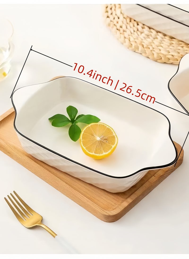 RedLeaf 2pcs Ceramic Baking Dish, Rectangular Lasagna Pan Deep with Handles for Cooking Serving Cake Kitchen, White - pzsku/ZFE89B7D22DB92BBE75AFZ/45/_/1731233919/236ae051-2666-4577-b5ad-487dc5c7b0bb