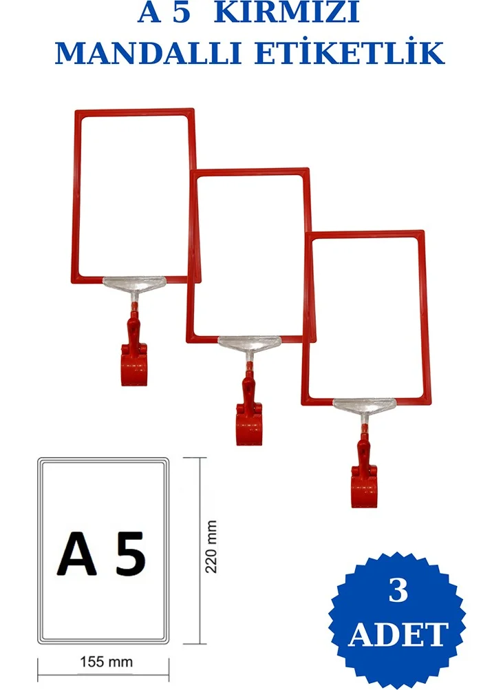 İstanbul Manken Istanbul Model 3 Pieces A5 Latch Shelf Tag Basket Tag Framed Label Holder Donkey Hanger Tag