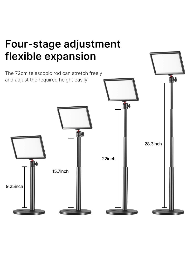 jusmo JUSMO K3 Key Light w Extendable Desktop Stand, Brightness/Color Temperature Adjustable LED Video Light, Soft Panel Fill Light for Streaming, Record Videos, Video Calls, Zoom Meetings  - Image 5