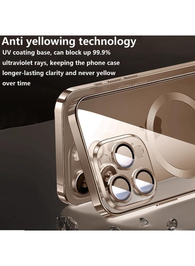 Magnetic Case for iPhone 16 Pro Max Case Clear Compatible with MagSafe Built-in Camera Lens Protector Soft Slim Shockproof Phone Case Cover for iPhone 16 Pro Max  - Image 3