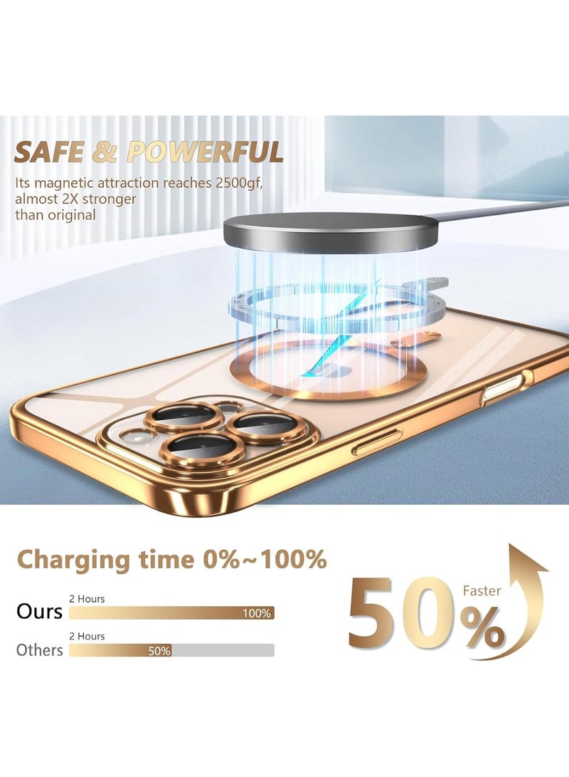 Magnetic Case for iPhone 16 Pro Max Case Clear Compatible with MagSafe Built-in Camera Lens Protector Soft Slim Shockproof Phone Case Cover for iPhone 16 Pro Max  - Image 5