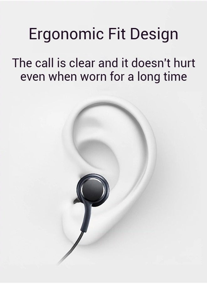 Generic In-Ear Wired Earphones Type C For Huawei, Samsung, Apple, Support Calls And Music, Built-In Dac, Dual Channels, Lightweight Material In-Ear Design - Black  - Image 3