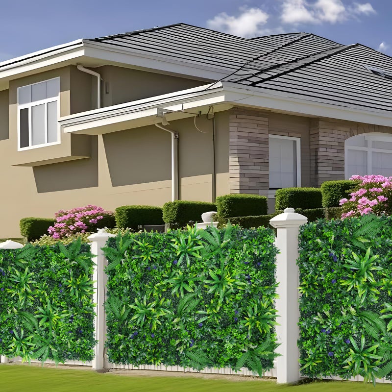 Grooy Artificial Boxwood Roll Panels, Grass Wall Panels 40"x120"(33.33 SQFT), Privacy Hedge Fence Screen with UV Protection, Fake Greenery Backdrop for Indoor Wedding and Outdoor Garden Backyard - Image 5