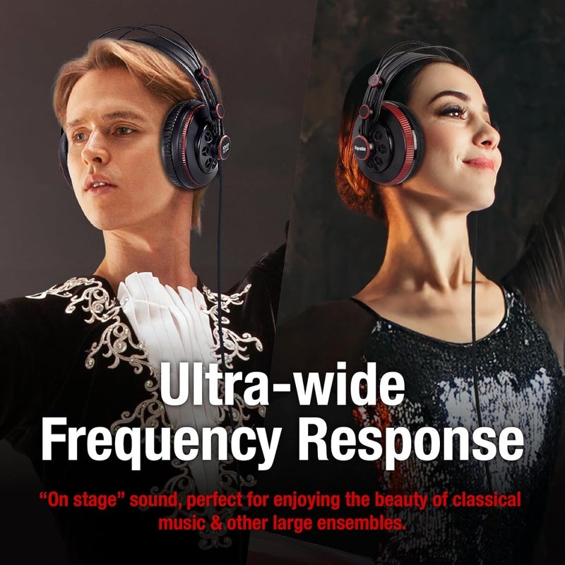 Superlux HD681 Air Professional Monitoring Semi-Open Back Headphones with AIR Cushion Earpads, Wired Over-Ear with High-Resolution Sound, 3.5 & 6.3mm Adapters for Casual Listening Recording DJ Gaming - Image 2