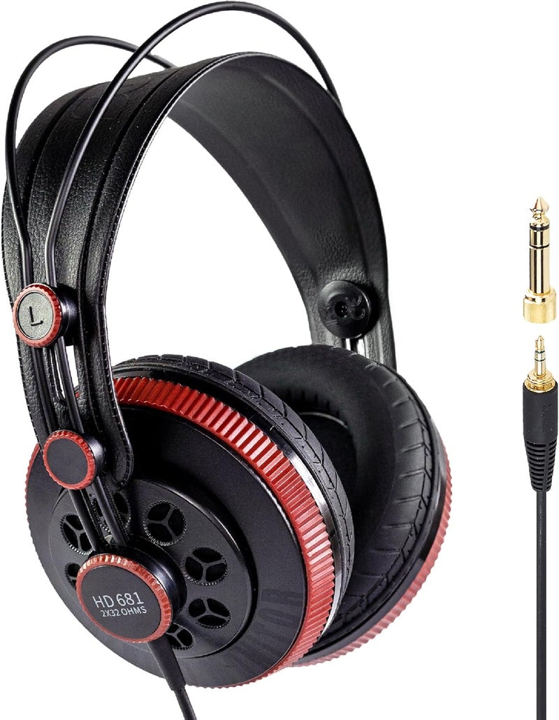 Superlux HD681 Air Professional Monitoring Semi-Open Back Headphones with AIR Cushion Earpads, Wired Over-Ear with High-Resolution Sound, 3.5 & 6.3mm Adapters for Casual Listening Recording DJ Gaming - Image 1