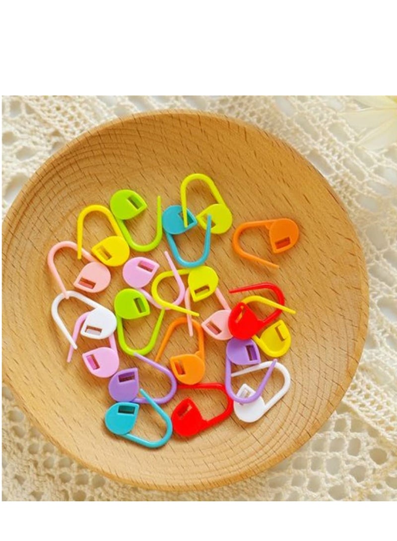 SYOSI 200 Pieces Knitting Crochet Locking Stitch Markers Stitch Needle Clip Counter, 10 Colors, 2 Boxes of 100 Pieces Each - Image 3