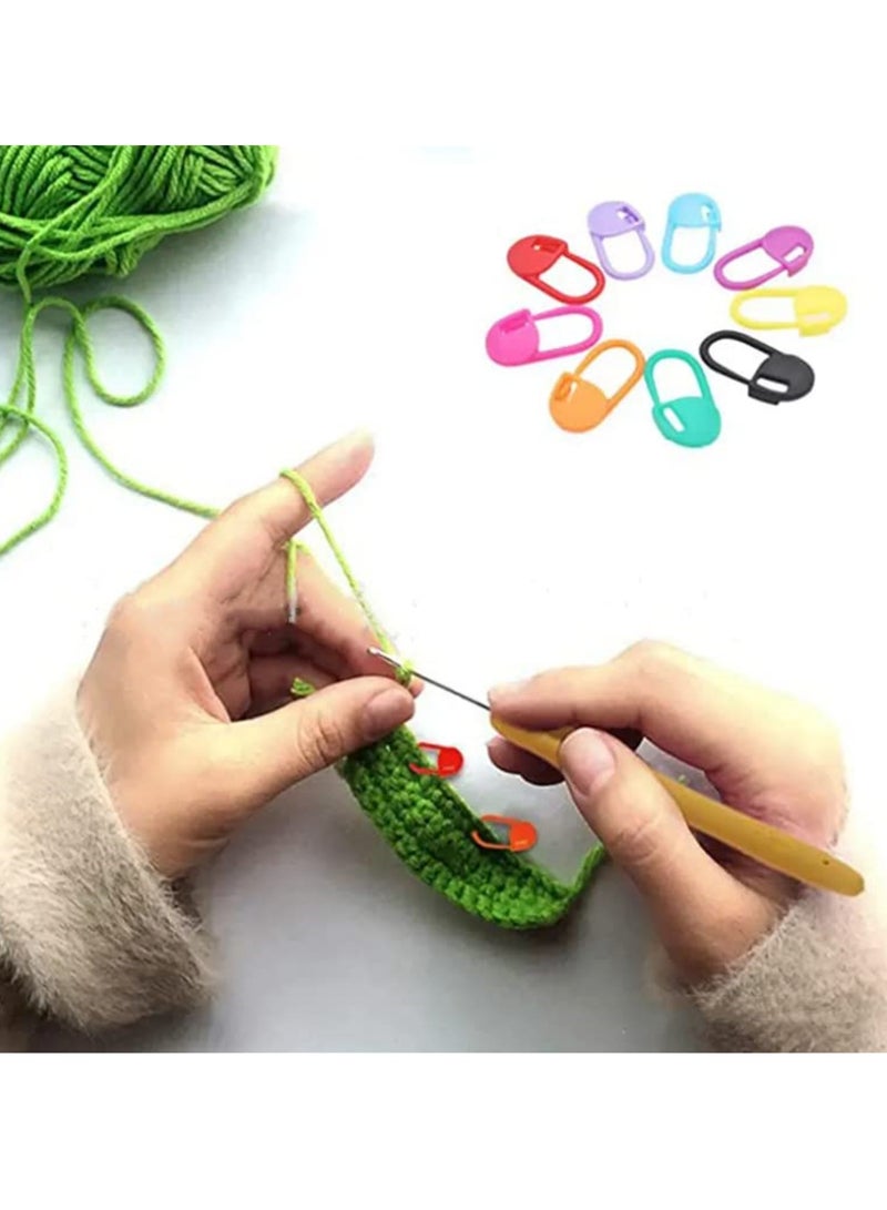 SYOSI 200 Pieces Knitting Crochet Locking Stitch Markers Stitch Needle Clip Counter, 10 Colors, 2 Boxes of 100 Pieces Each - Image 5