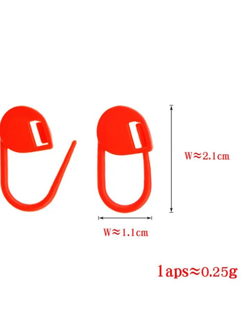 SYOSI 200 Pieces Knitting Crochet Locking Stitch Markers Stitch Needle Clip Counter, 10 Colors, 2 Boxes of 100 Pieces Each - Image 2